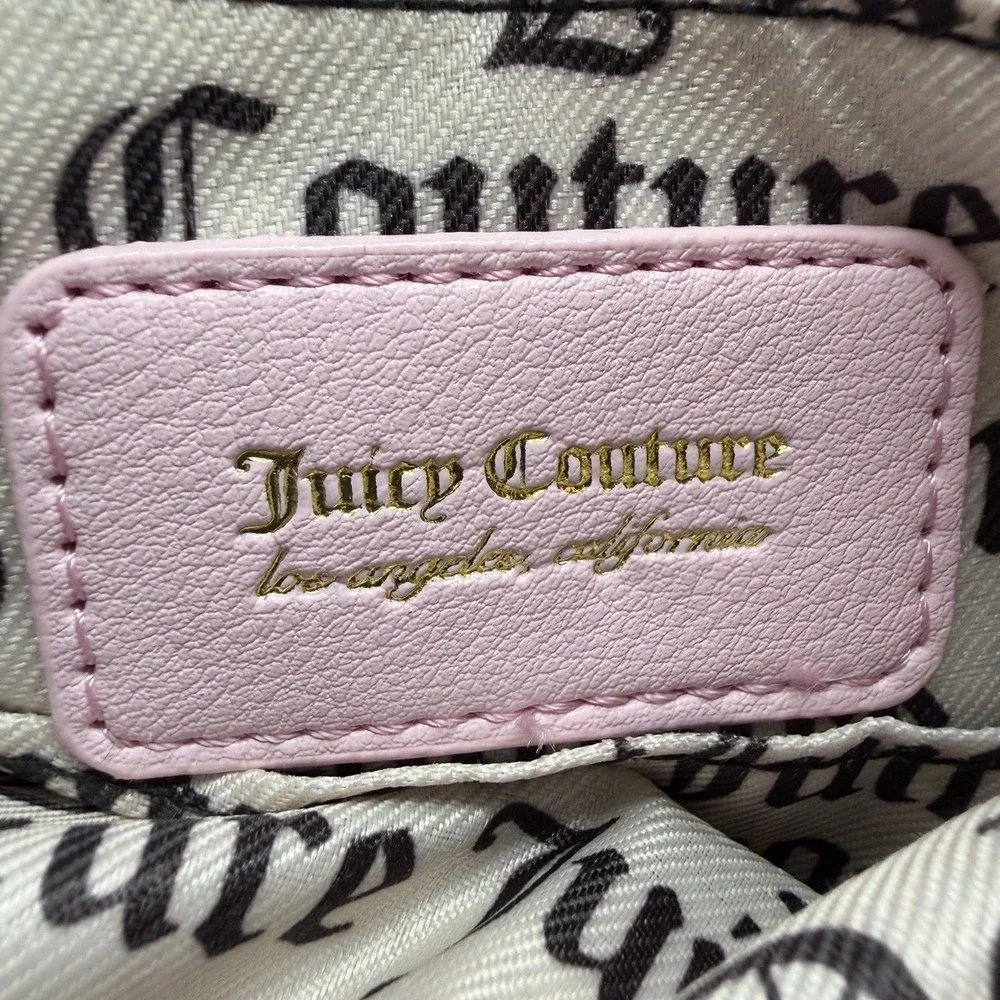 Juicy Couture Blank Canvas Hobo Purse Light Sparkle Iridescent Pink NWT
